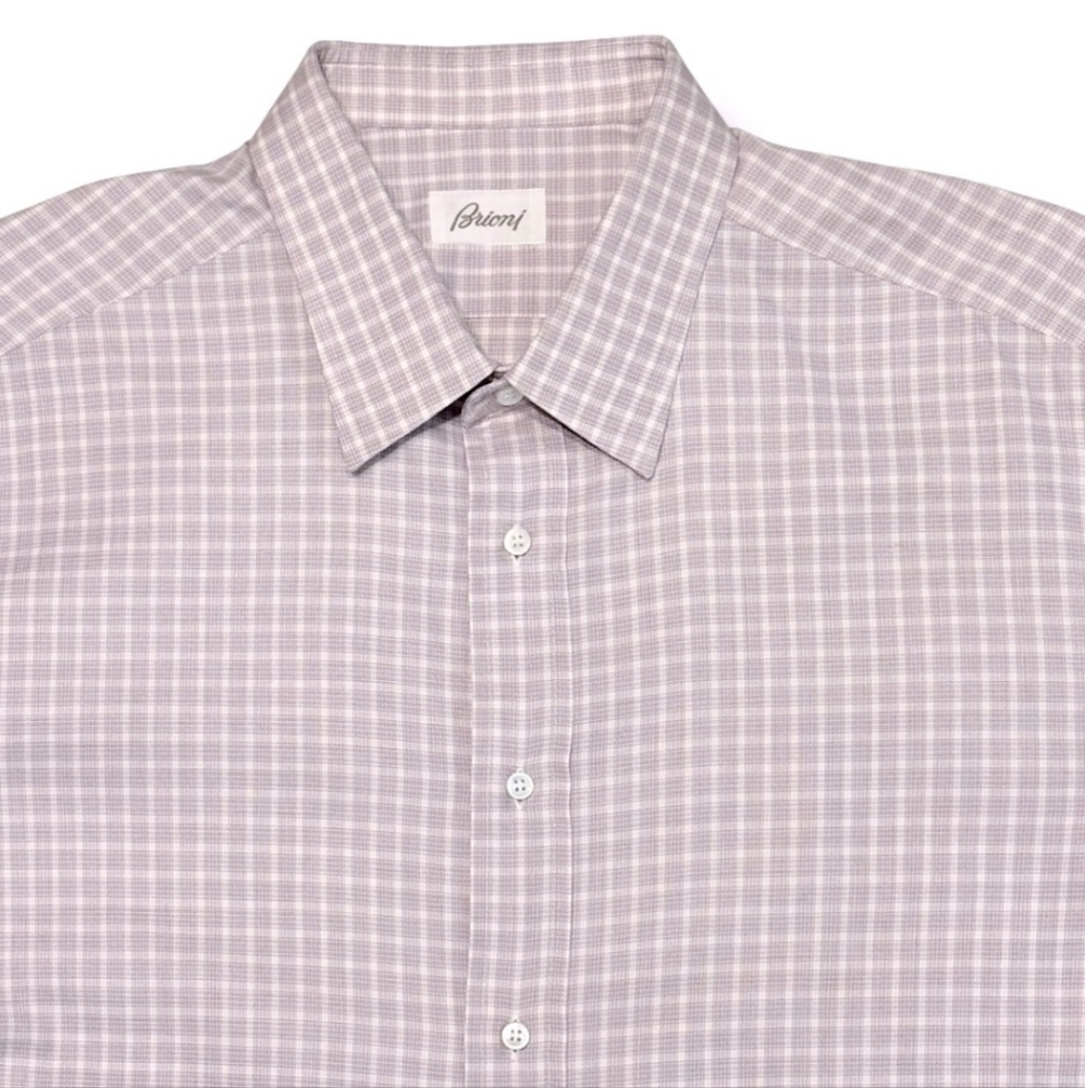 BRIONI Textured Cotton Dress Shirt 17 1/2 Collar